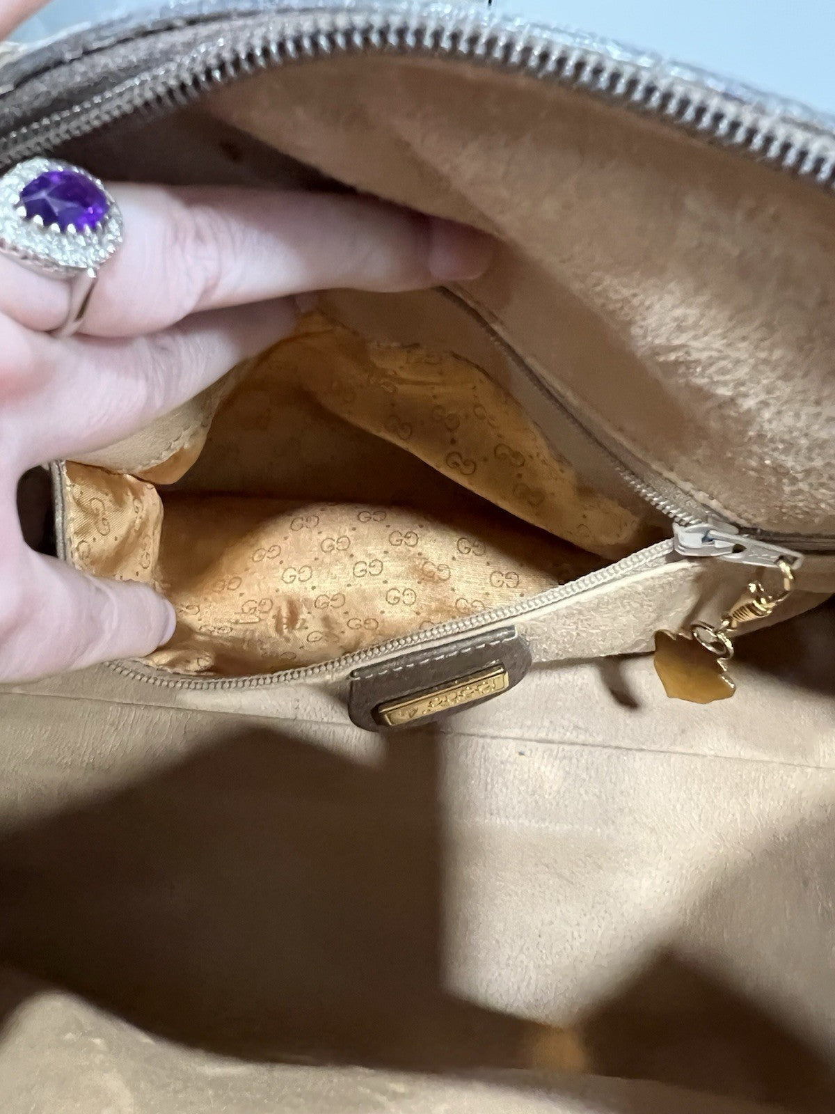 Gucci Vintage GG Supreme Dr Bag With Gold Plated Hardware