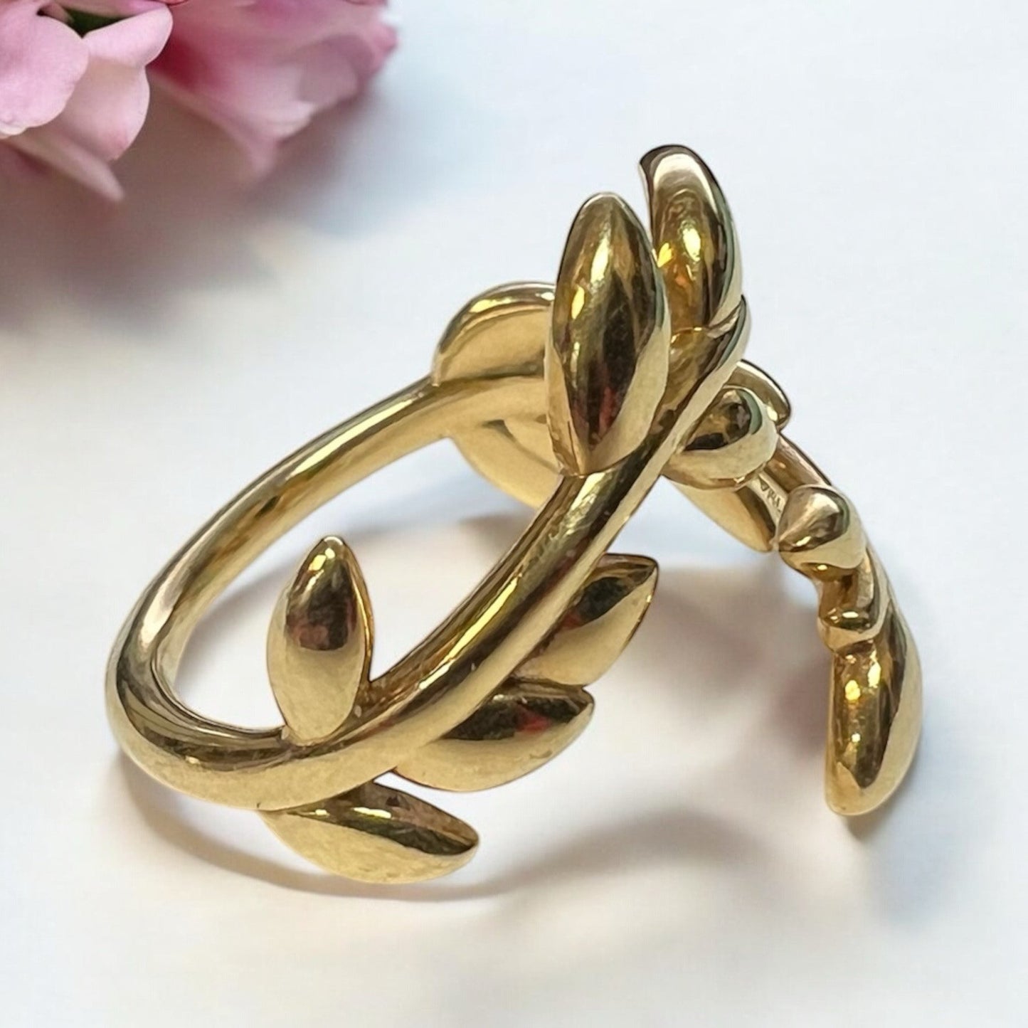 Tiffany & Co. Paloma Picasso 18k Gold Olive Leaf Bypass Ring Sz 6 Retail $1900