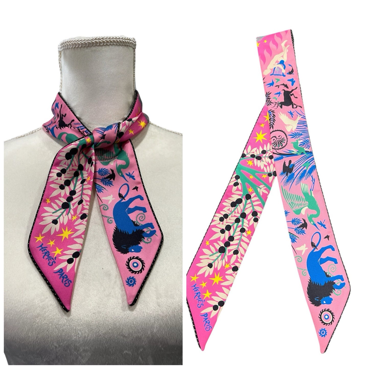 Hermes Paris Charme d'Orphee Twilly Scarf AUTHENTIC