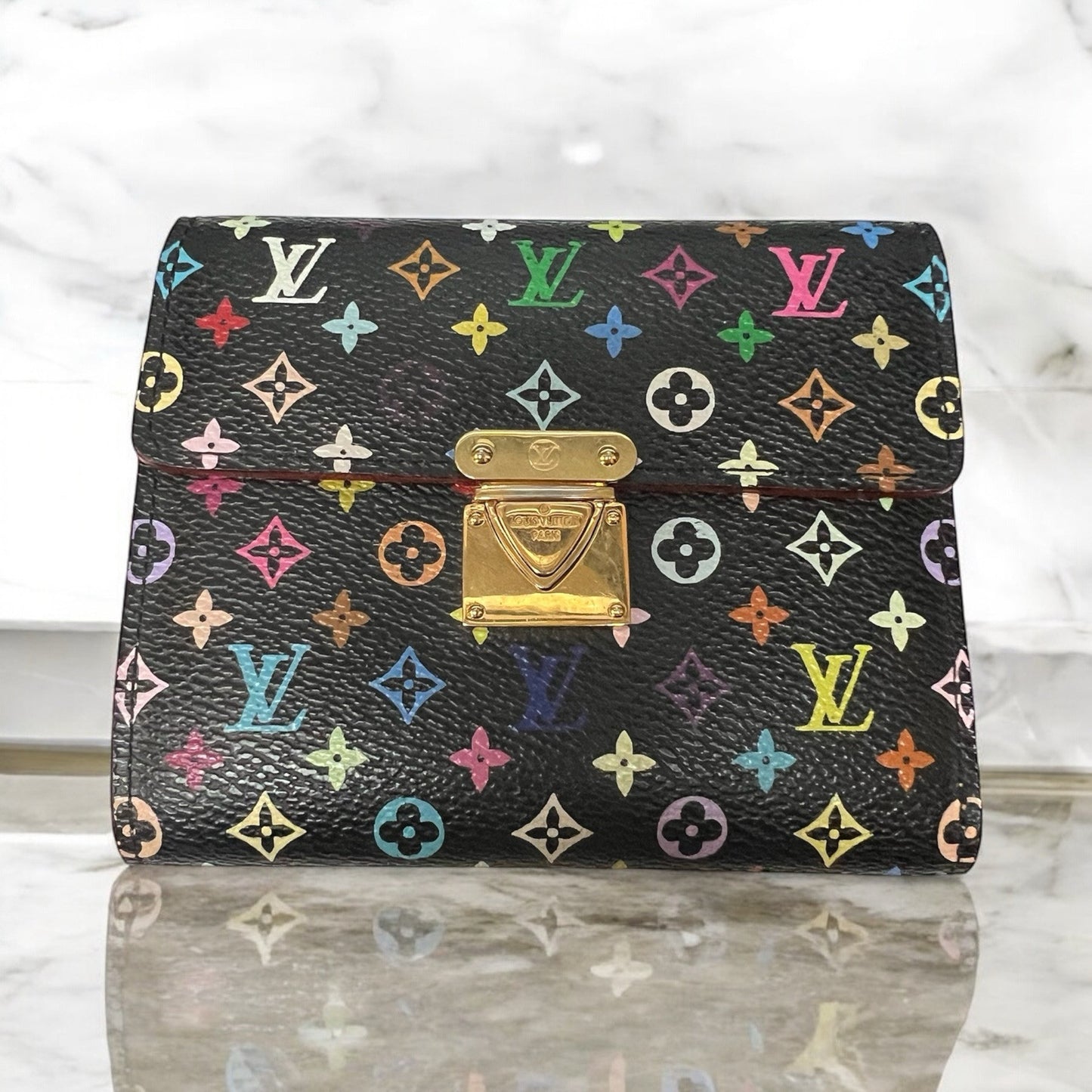 Louis Vuitton Takashi Murakami Monogram Compact Wallet 2005 Limited Edition