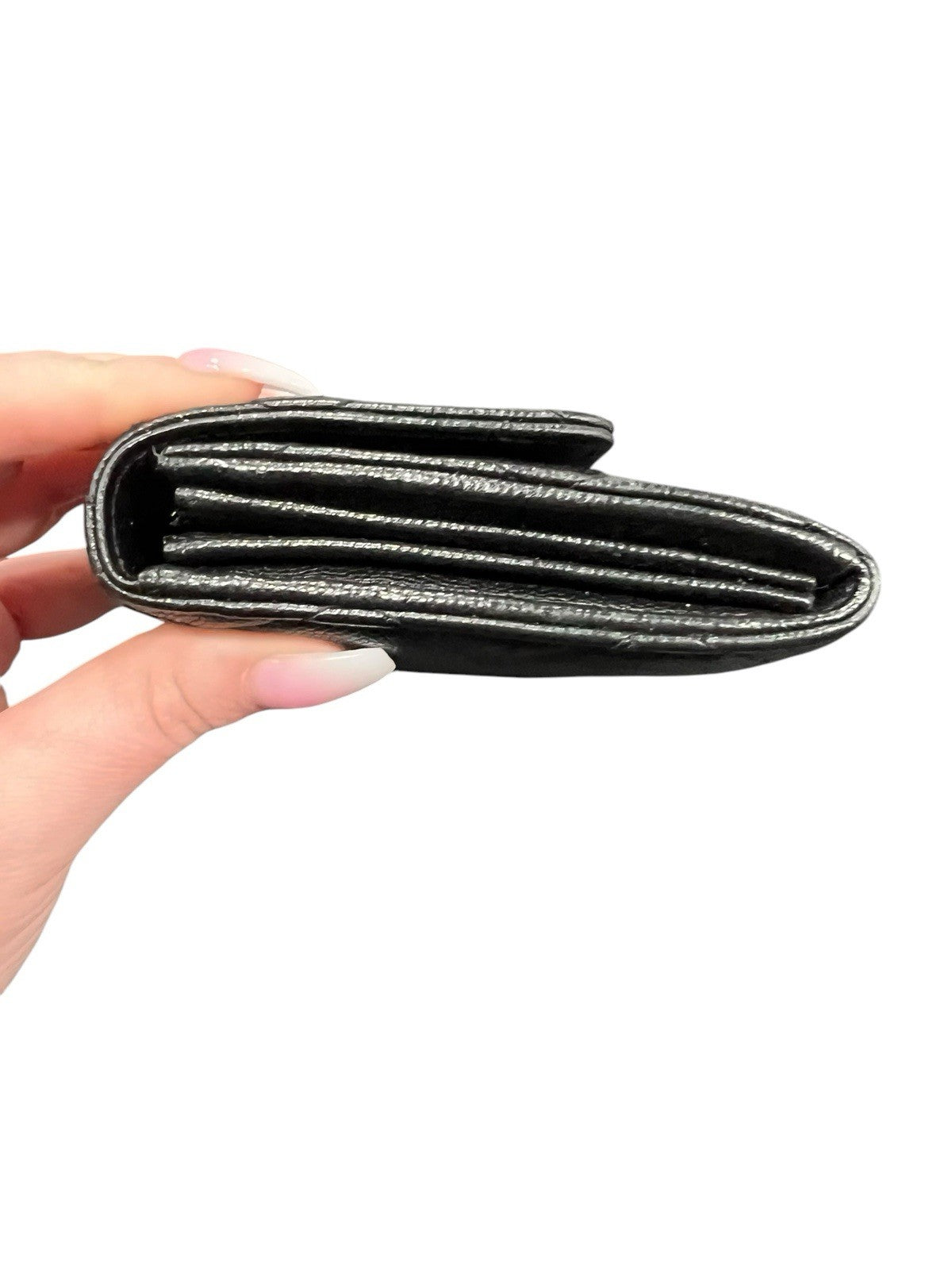 Chanel Caviar Long Quilted Wallet With Certificate Of Authenticity