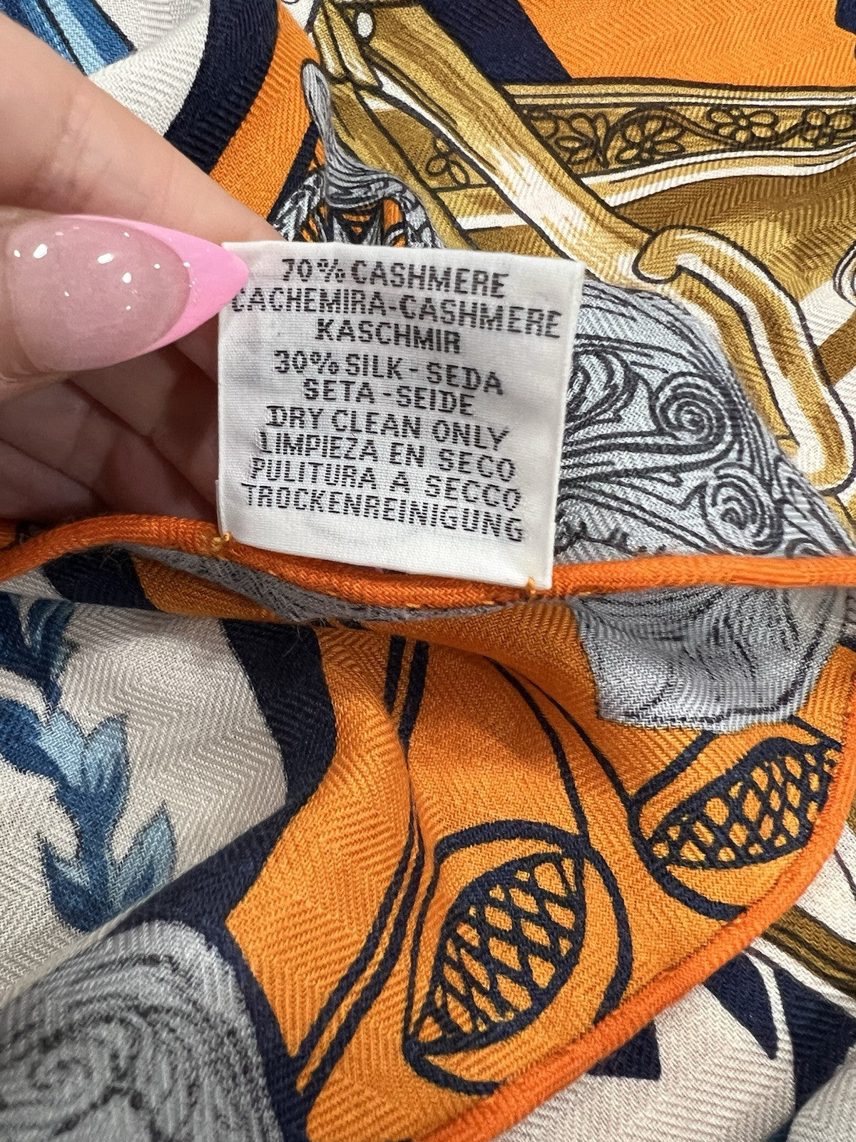 Hermes Etriers Remix Application Coeur Cashmere Triangle Scarf