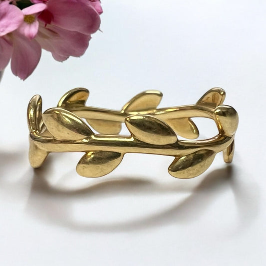 Tiffany & Co. 18k Gold Paloma Picasso Narrow Olive Leaf Size 7 Retail $1250