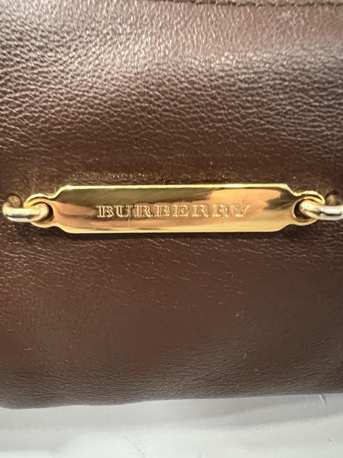 Burberry Big Crush Leather Plaid Drawstring Tote