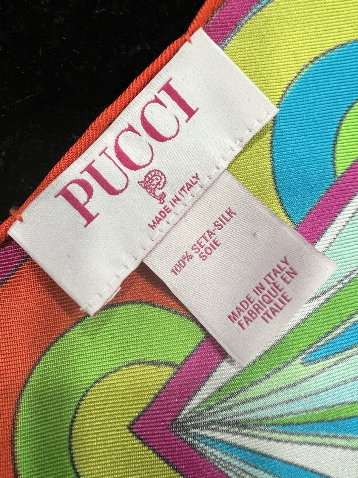 Emilio Pucci Silk Blue Onde Scarf 50cm
