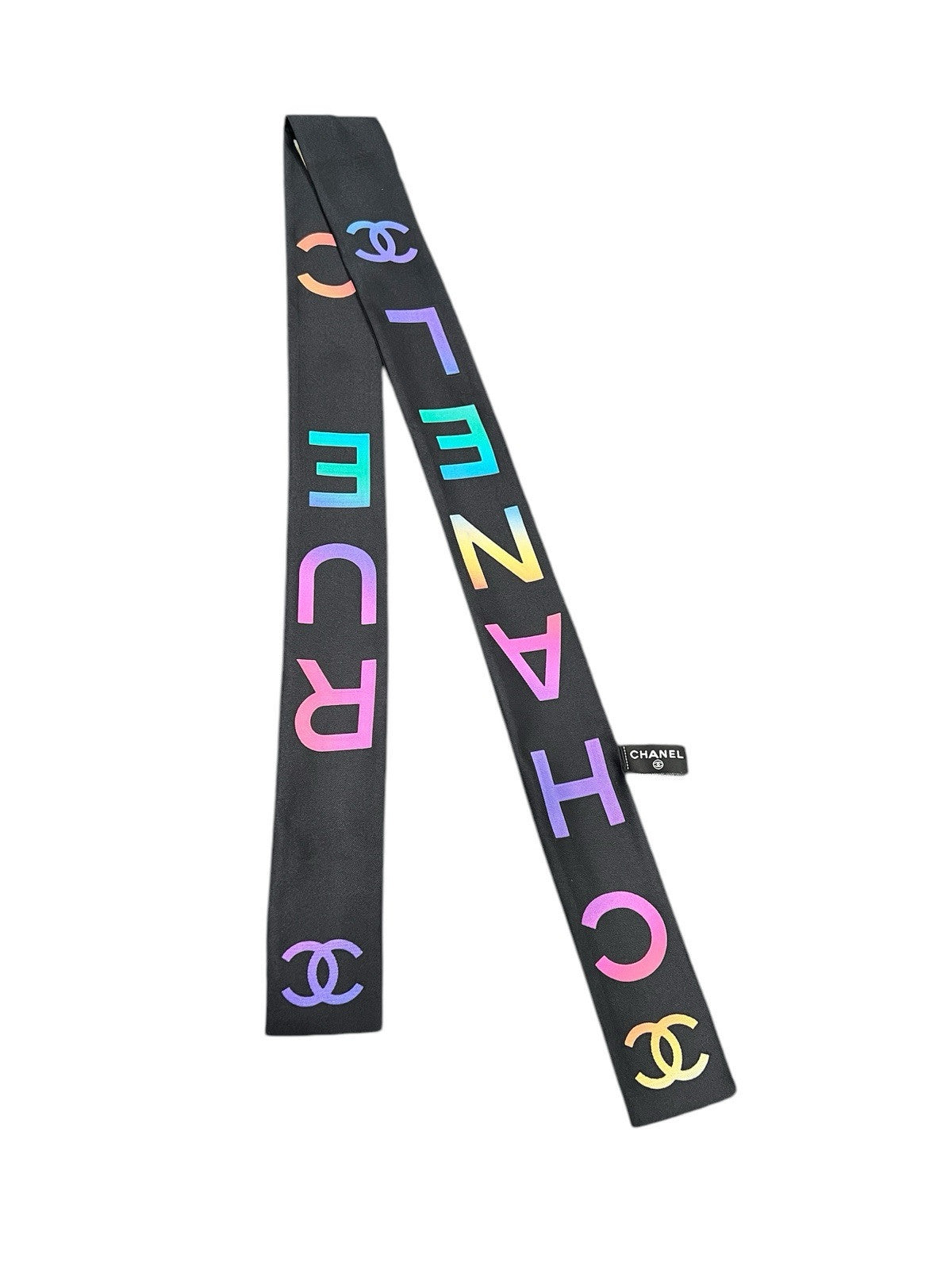 Chanel Silk Chanel Cambon 31 Reversible Bandeau Scarf RARE Color AUTHENTIC