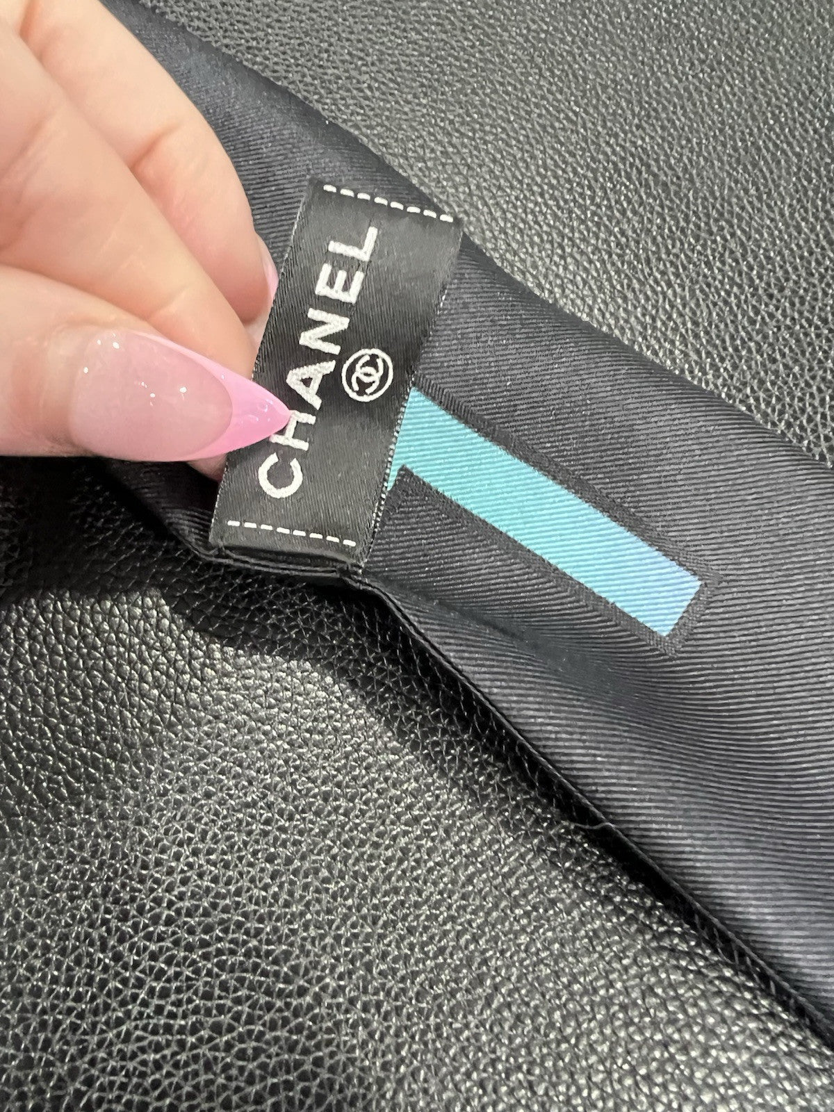 Chanel Silk Chanel Cambon 31 Reversible Bandeau Scarf RARE Color AUTHENTIC