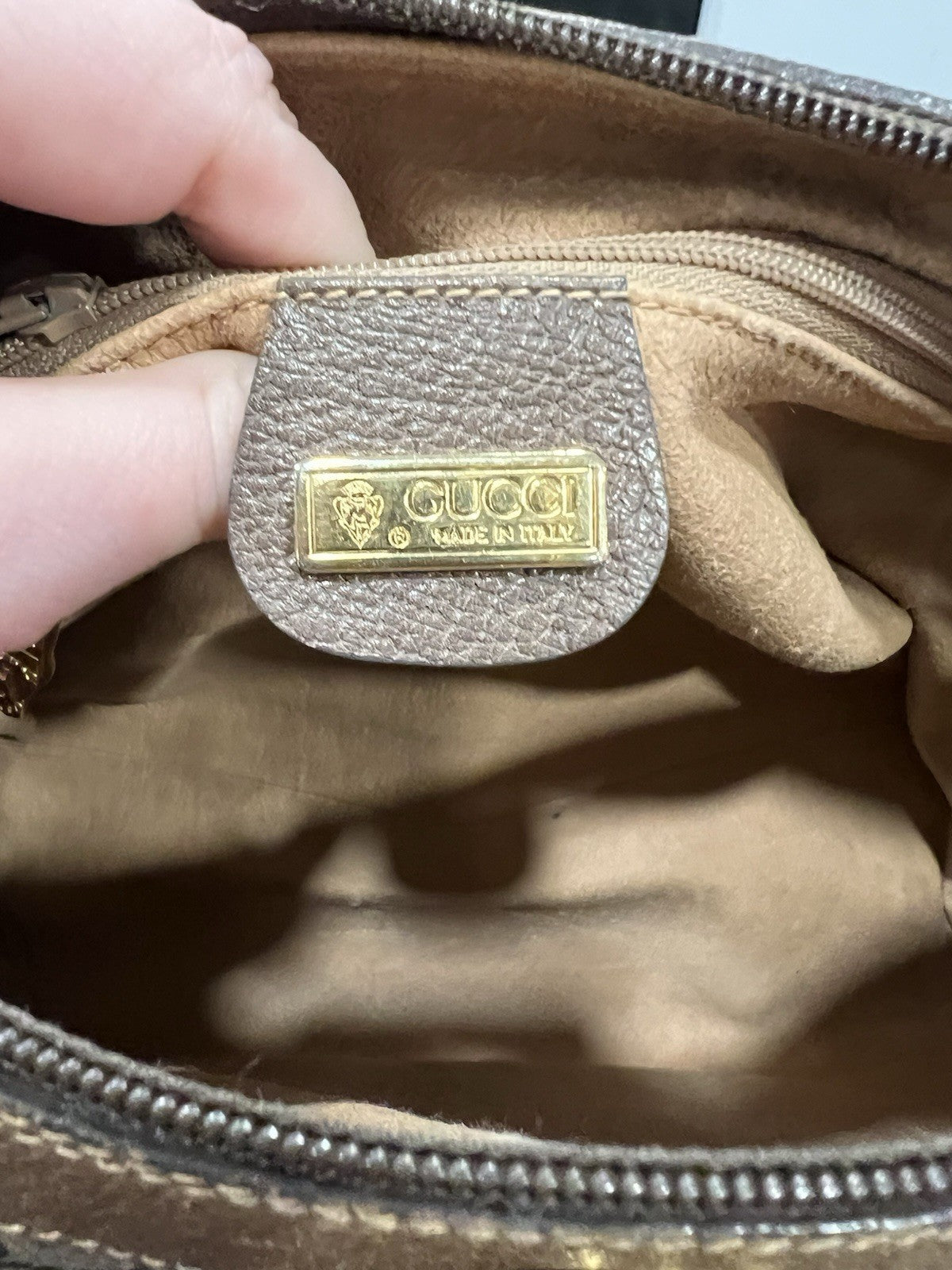 Gucci Vintage GG Supreme Dr Bag With Gold Plated Hardware