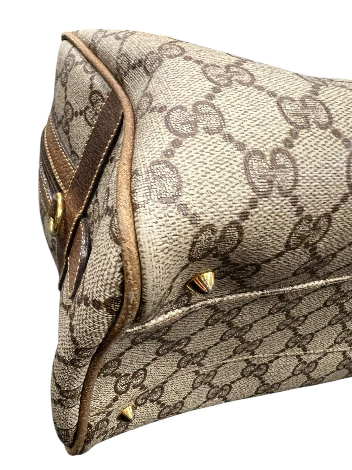 Gucci Vintage GG Supreme Dr Bag With Gold Plated Hardware