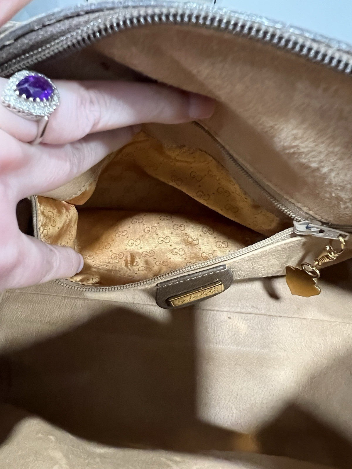 Gucci Vintage GG Supreme Dr Bag With Gold Plated Hardware