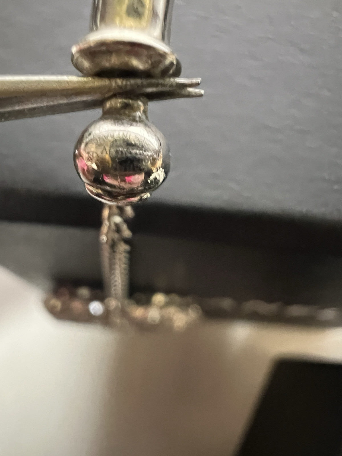 Chanel Silver Toned Crystal Drop Baguette Logo Earrings AUTHENTIC