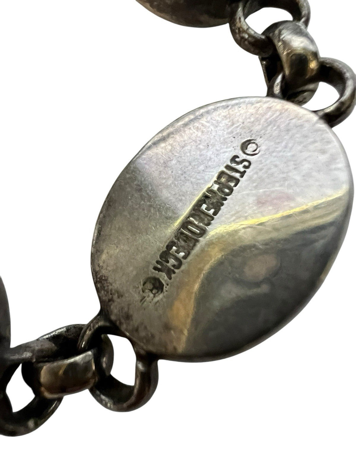 Stephen Dweck Retired Green Turquouse Citrine .925 Sterling Toggle Bracelet 6.5"