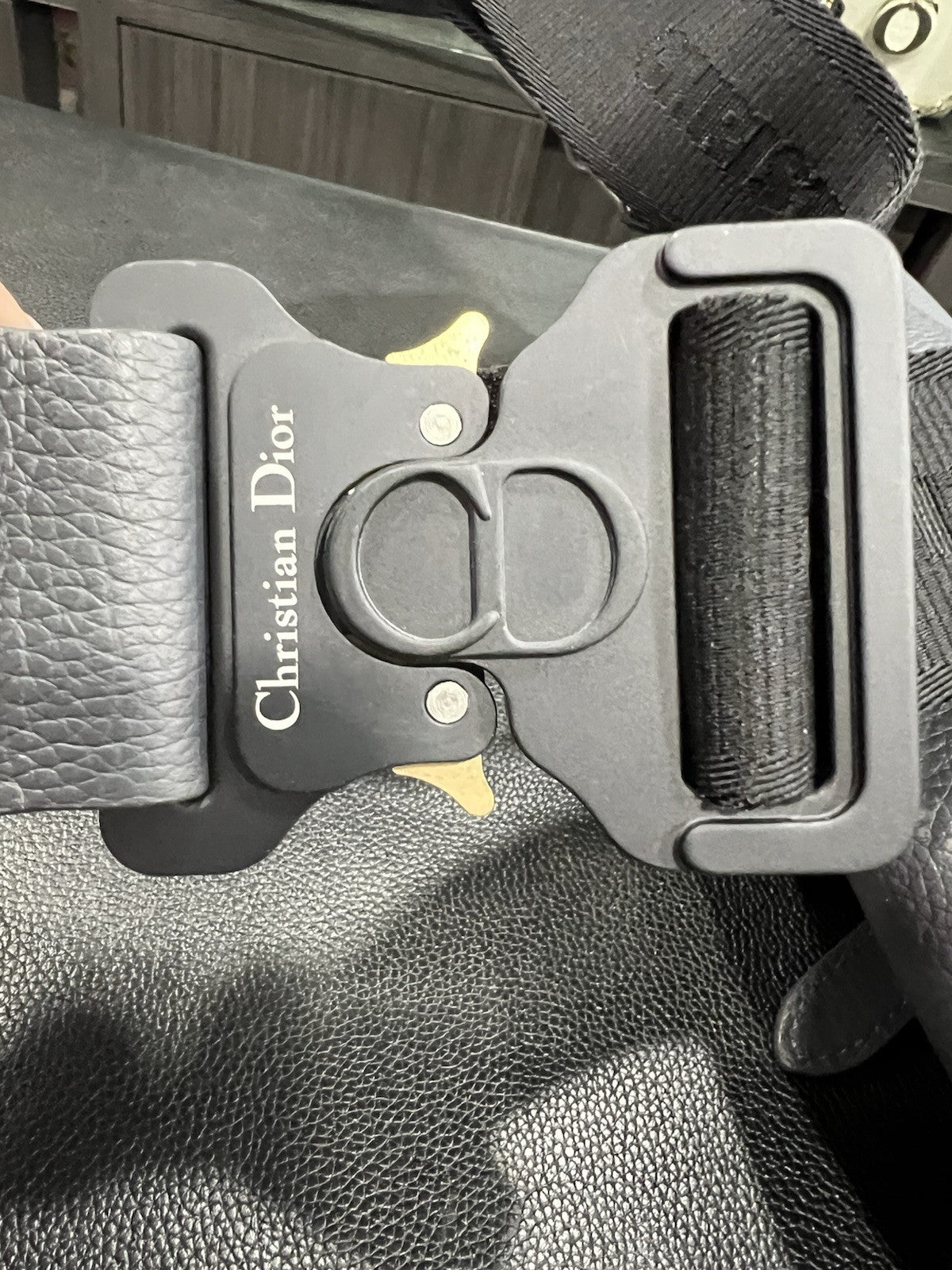 Christian Dior Men's Dark Grey/Black Atelier Saddle Bag Retail $3500