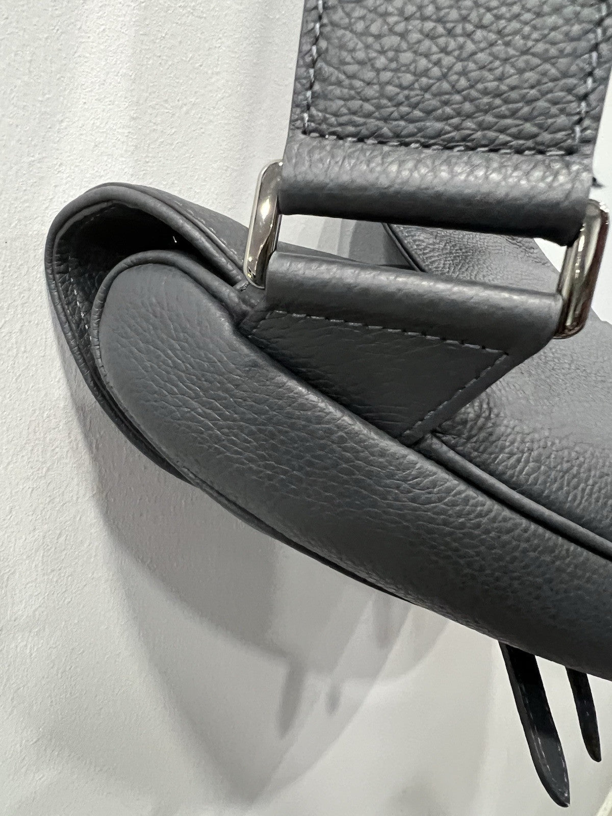 Christian Dior Men's Dark Grey/Black Atelier Saddle Bag Retail $3500