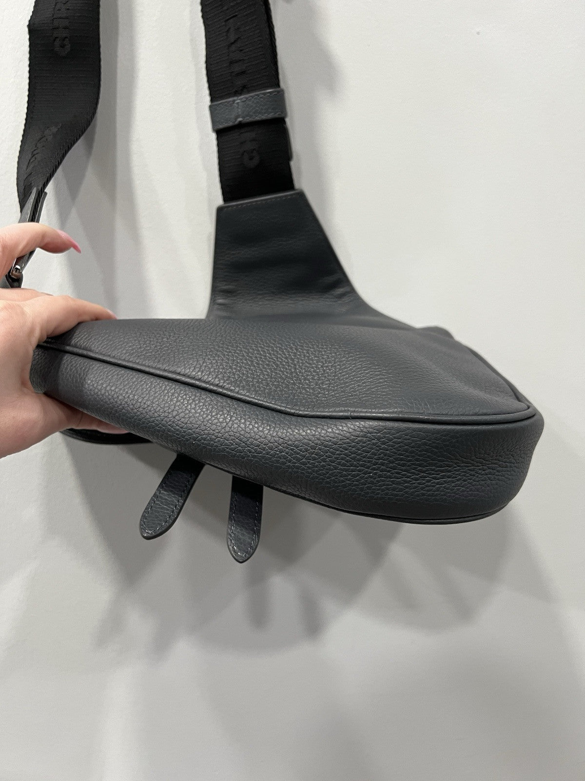 Christian Dior Men's Dark Grey/Black Atelier Saddle Bag Retail $3500